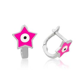 Gumush T3908 Gümüş Pembe Yıldız Çocuk Küpesi