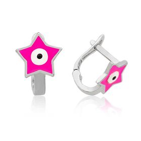 Gumush T3908 Gümüş Pembe Yıldız Çocuk Küpesi