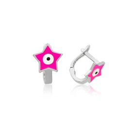 Gumush T3908 Gümüş Pembe Yıldız Çocuk Küpesi