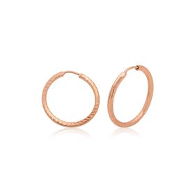 Gumush T3940 Gümüş Rose Burgu Halka Küpe