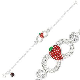 Gumush T3969 Çilek Sonsuzluk Gümüş Çocuk Bileklik