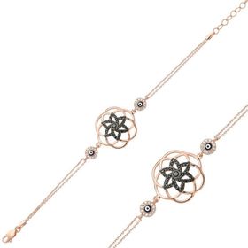 Gumush T3973 Yaşam Çiçeği Gümüş Rose Kadın Bileklik