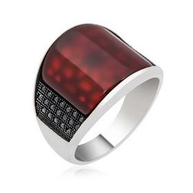 Gumush T4071 Akik Taşlı Gümüş Erkek Yüzük