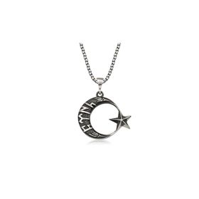Gumush T4095 Gümüş Göktürkçe Türk Yazılı Ay Yıldız Erkek Kolye
