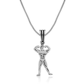 Gumush T4098 Body Building Erkek Gümüş Kolye