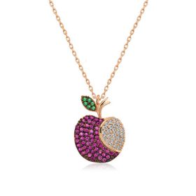 Gumush T4099 Rose Elma Gümüş Kadın Kolye