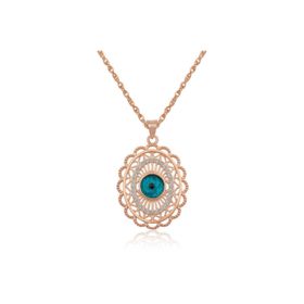 Gumush T4102 Oval Nazar Gümüş Kolye