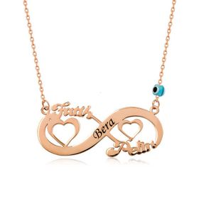 Gumush ​T4175 Gümüş Rose Kalpli Sonsuzluk İsimli Kolye