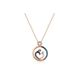 Gumush T4279 Kalp Anne Ve Bebek Gümüş Kolye