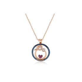 Gumush T4282 Anne Ve Bebek Sevgisi Gümüş Kadın Kolye