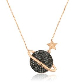 Gumush T4349 Rose Gezegen Gümüş Kadın Kolye