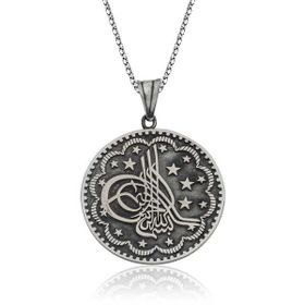 Gumush T4374 Gümüş Tuğra Kolye