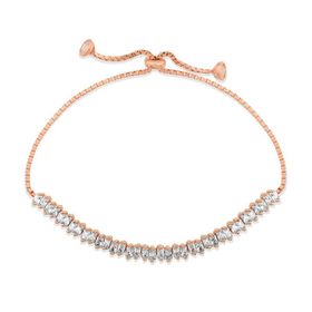 Gumush T4477 Gümüş Rose Baget Taşlı Su Yolu Asansör Bileklik