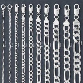 Gumush T4502 2.1 mm 0.60 mikron Gümüş Figaro Zincir