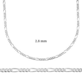 Gumush T4503 2.8 mm 0.80 mikron Gümüş Figaro Zincir