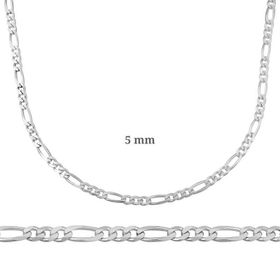 Gumush T4506 5 mm 140 mikron Gümüş Figaro Zincir