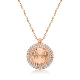 Gumush T4527 Oval Fırfır Gümüş Kolye