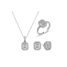 Gumush T4535 Baget Taşlı Kadın Gümüş Set