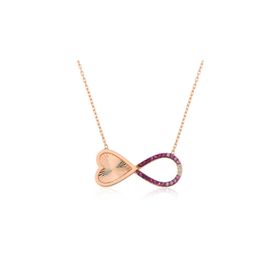 Gumush T4539 Rose Sonsuz Kalp Gümüş Kolye