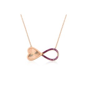 Gumush T4539 Rose Sonsuz Kalp Gümüş Kolye