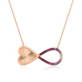 Gumush T4539 Rose Sonsuz Kalp Gümüş Kolye