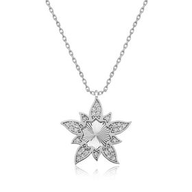​Gumush T4544 Lotus Çiçeği Gümüş Kadın Kolye