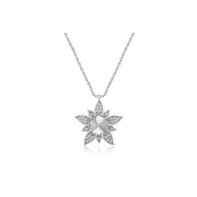 ​Gumush T4544 Lotus Çiçeği Gümüş Kadın Kolye