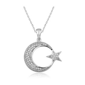 Gumush T4549 Ay Yıldız Gümüş Kolye
