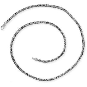 Gumush T4620 7 mm Yuvarlak Gümüş Kral Zincir