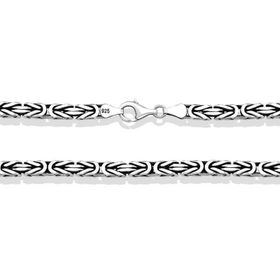 Gumush T4631 3 mm Köşeli Gümüş Kral Zincir