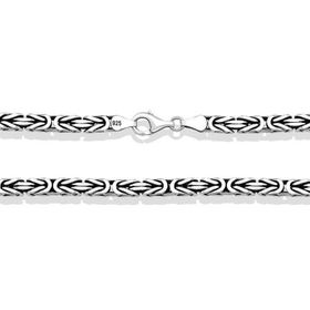 Gumush T4631 3 mm Köşeli Gümüş Kral Zincir