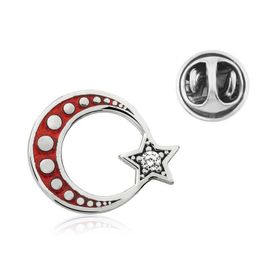 Gumush T4636 Gümüş Ay Yıldız Rozet