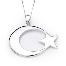 Gumush T4671 Gümüş Ay Yıldız Bayan Kolye