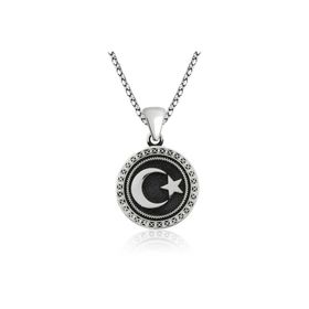 Gumush T4671 Gümüş Ay Yıldız Bayan Kolye