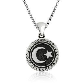 Gumush T4671 Gümüş Ay Yıldız Bayan Kolye