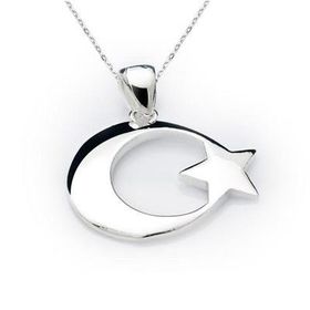 Gumush T4671 Gümüş Ay Yıldız Bayan Kolye