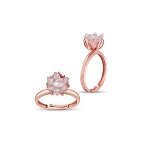 Gumush T4678 Gümüş Beyaz Lotus Çiçeği Yüzük