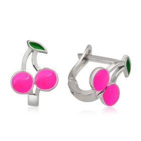 Gumush T4754 PB Pembe Kiraz Çocuk Gümüş Küpesi