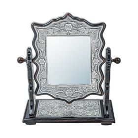 Gumush T4837 PB Çiçek Desenli Kare Çift Taraflı Gümüş Ayna