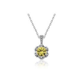 Gumush T4883 Gümüş Buğday Sarısı Baget Taşlı Kolye