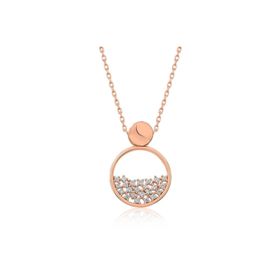 Gumush T4891 Rose Çiğ Damlası Kadın Gümüş Kolye