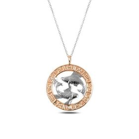 Gumush T4920 PB Rose Balık Burcu Gümüş Kolye