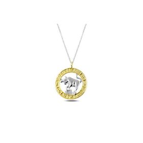 Gumush T4923 gümüş Gold Boğa Burcu Kolye