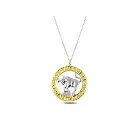 Gumush T4923 gümüş Gold Boğa Burcu Kolye
