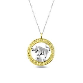 Gumush T4923 gümüş Gold Boğa Burcu Kolye