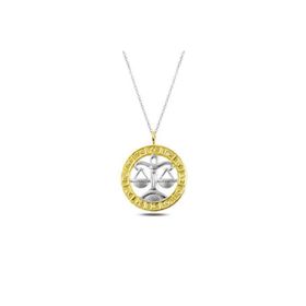 Gumush T4928 gümüş Gold Terazi Burcu Kolye