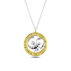 Gumush T4929 PB Gold Akrep Burcu Gümüş Kolye