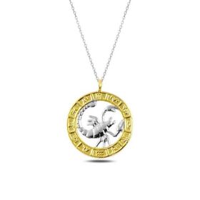 Gumush T4929 PB Gold Akrep Burcu Gümüş Kolye