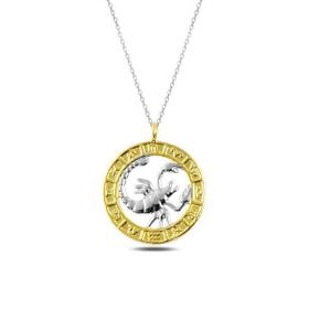 Gumush T4929 PB Gold Akrep Burcu Gümüş Kolye