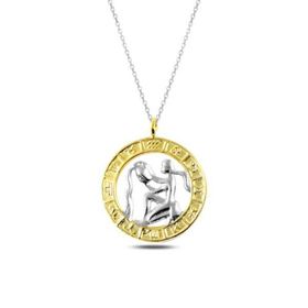 Gumush T4932 gümüş Gold Kova Burcu Kolye